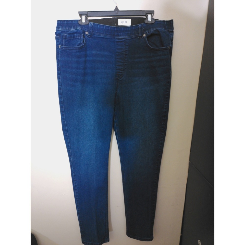 DG2 Diane Gilman Jeggings Women XLT Blue Tall Stretch Pull On Skinny Denim 1078